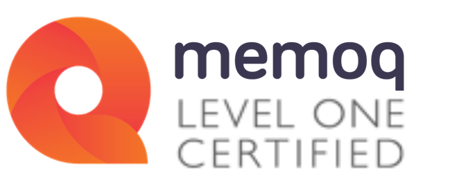 MemoQ Level 1 Certified.